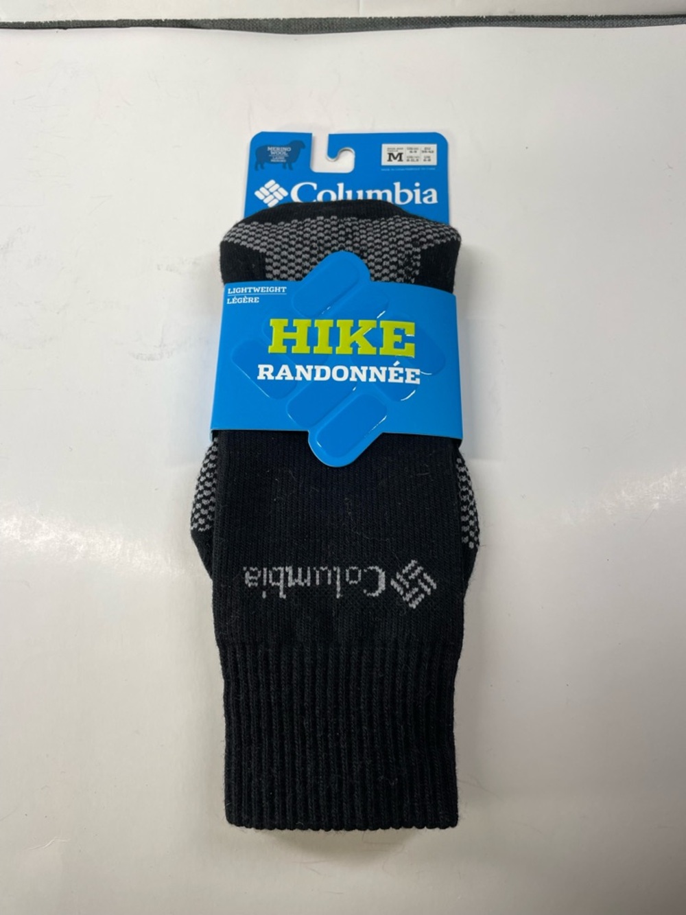 Columbia Hiking quarter Crew Socks Light weight merino wool M6-9, W8-11.5